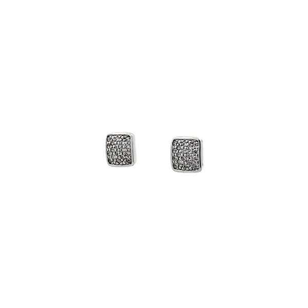 Khuyên tai bằng vàng trắng đính đá zircon trắng