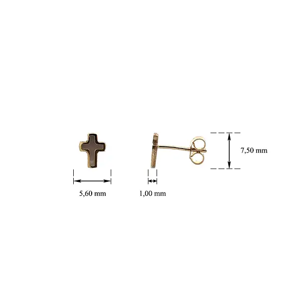 Khuyên tai chéo làm từ vàng kết hợp