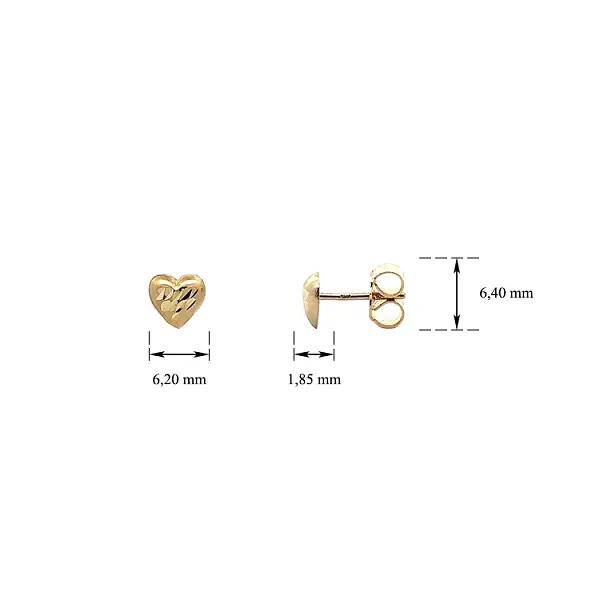 Vòng tai vàng Pecky hình trái tim