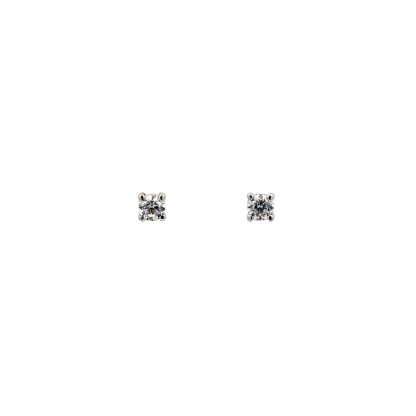 Khuyên tai bằng vàng trắng đính đá zircon trắng