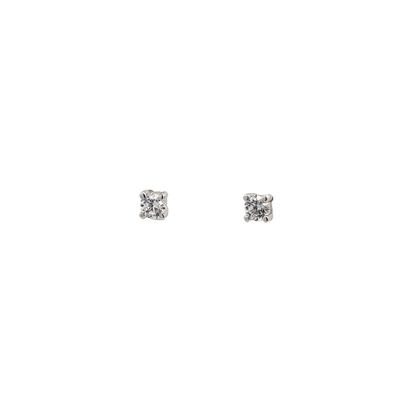 Khuyên tai bằng vàng trắng đính đá zircon trắng