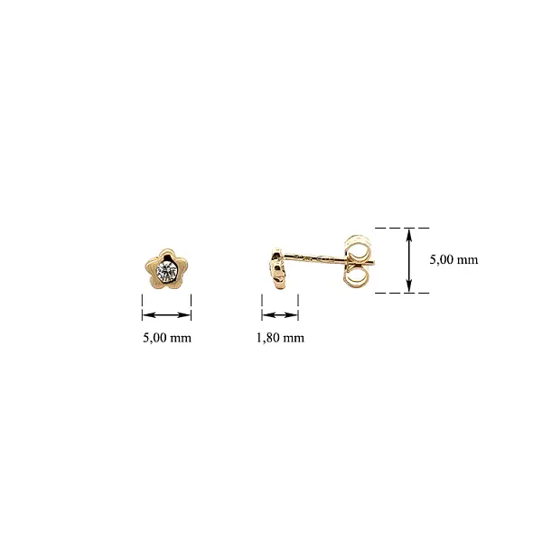 Vòng tai vàng Pecky đính đá zircon