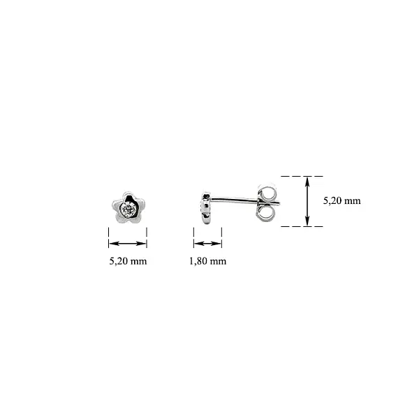 Khuyên tai hoa với đá zircon