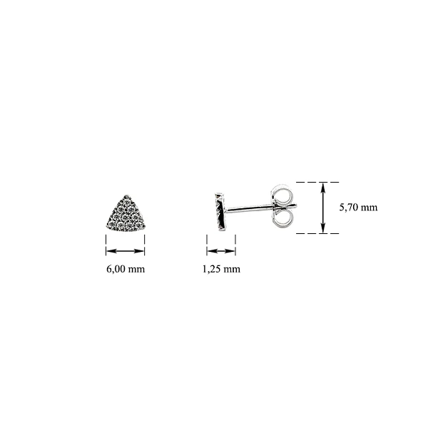 Khuyên tai bằng vàng trắng đính đá zircon trắng