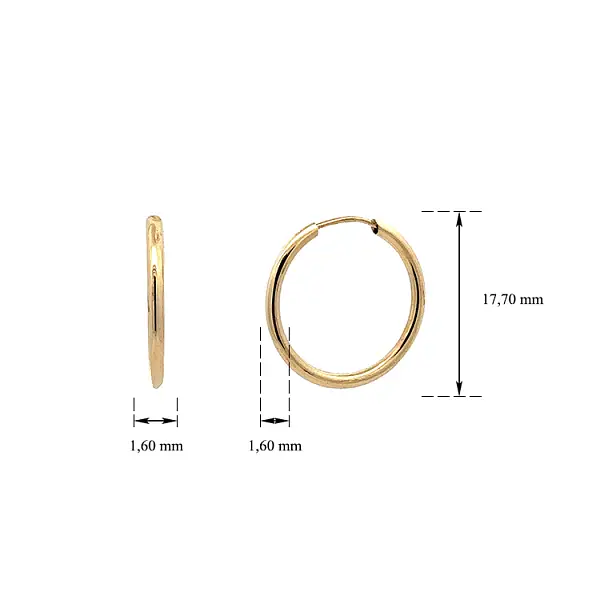 Vòng tai tròn vàng cổ điển