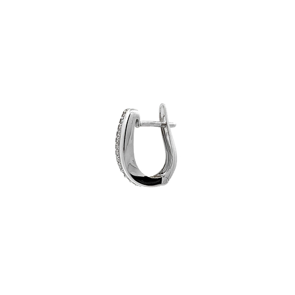 Vòng tai tròn bằng vàng trắng đính đá zircon