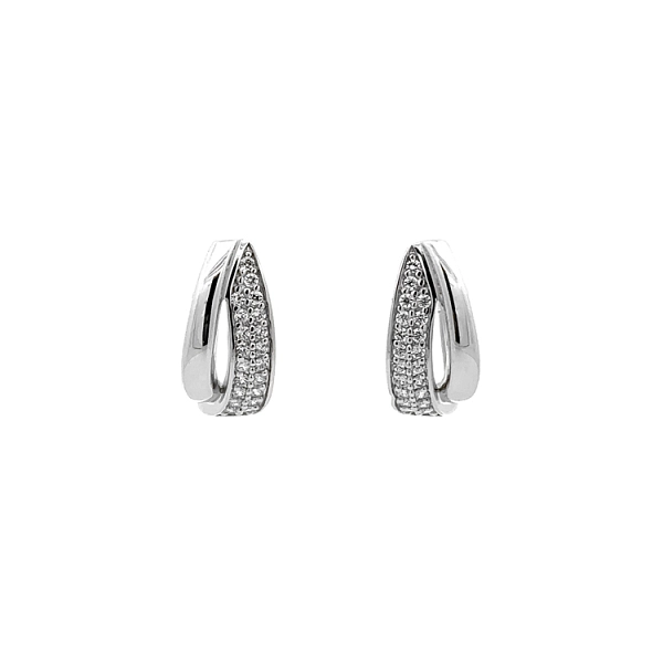 Vòng tai lấp lánh - Vàng trắng đính đá zircon tinh xảo
