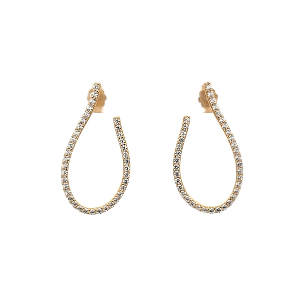 Vòng tai vàng hiện đại với đá zircon lấp lánh