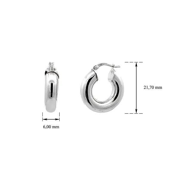 Vòng tai tròn vàng trắng