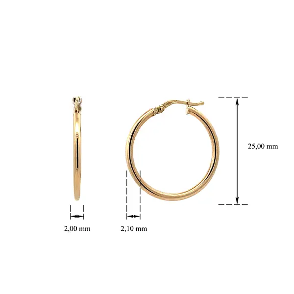 Vòng tai tròn vàng