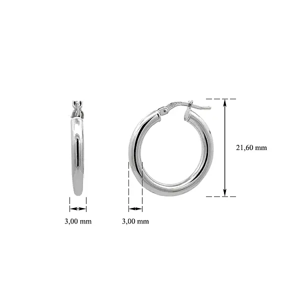 Vòng tai tròn vàng trắng