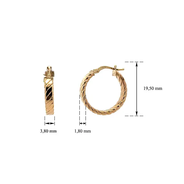 Vòng tai tròn vàng