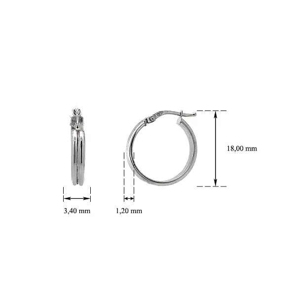 Vòng tai tròn vàng trắng