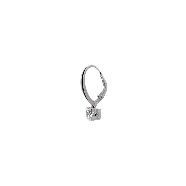 Vòng tai đeo dài bằng vàng trắng với đá zircon lấp lánh