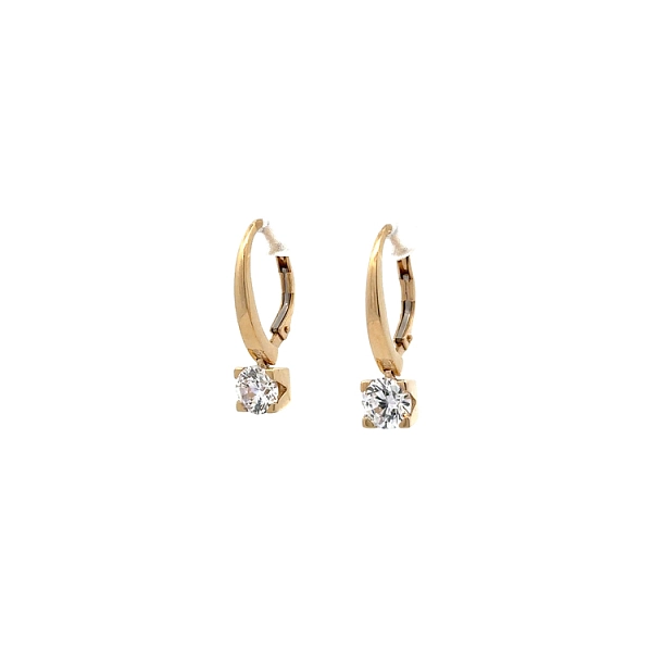 Vòng tai vàng vàng với đá zircon