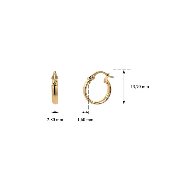 Vòng tai tròn vàng