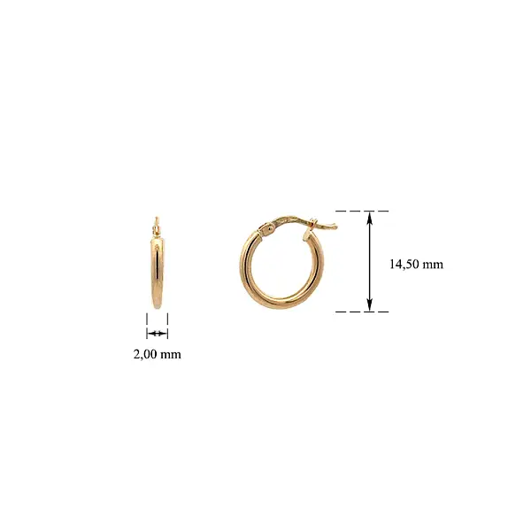 Vòng tai tròn vàng