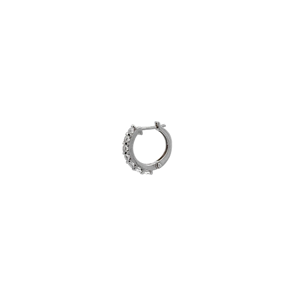 Vòng tai tròn với đá zircon trắng vàng