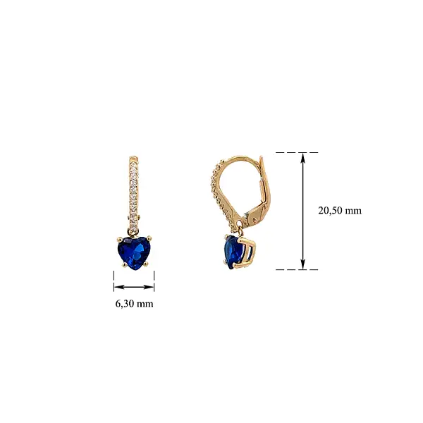 Những đôi bông tai dáng dài thanh lịch, được trang trí bằng đá sapphire và zircon