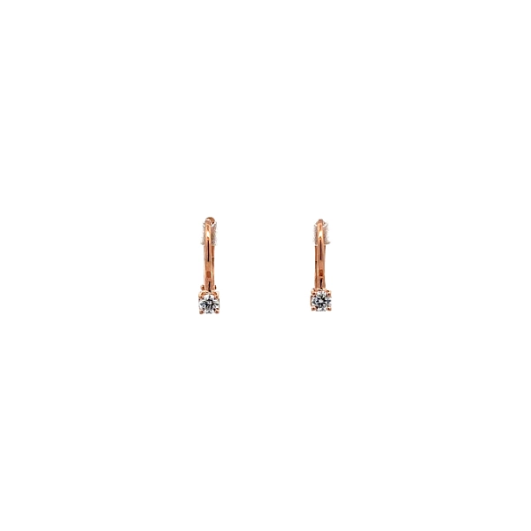 Khuyên tai với đá zircon màu hồng vàng