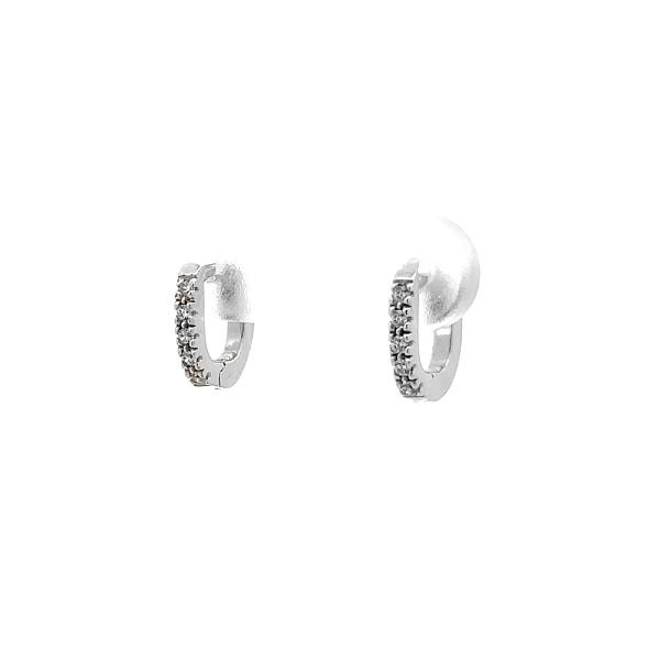 Vòng tai tròn với đá zircon trắng vàng