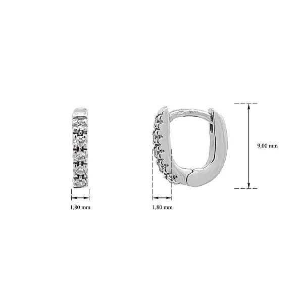 Vòng tai tròn với đá zircon trắng vàng