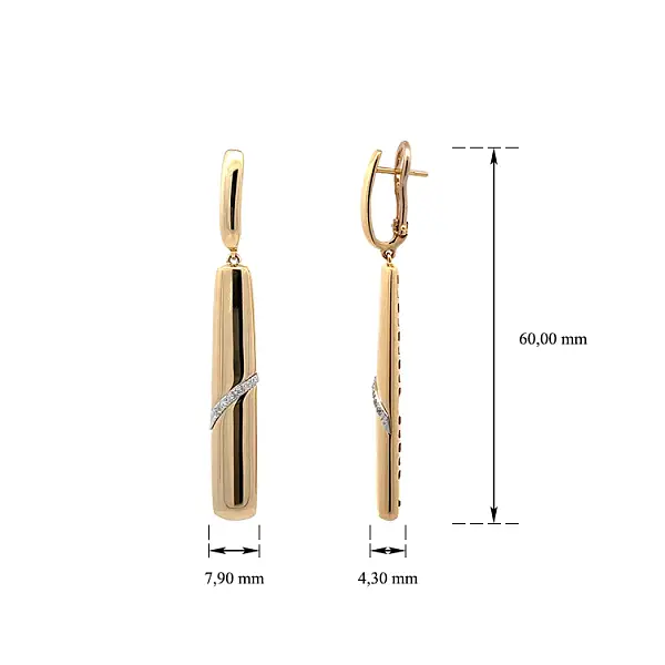 Vòng tai đính đá lấp lánh - Kết hợp sự sang trọng của vàng vàng và zircones