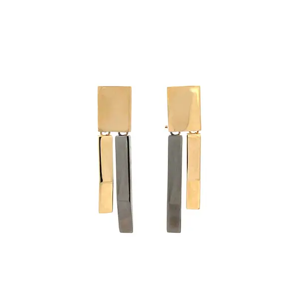 Vòng tai vàng đính đá lủng lẳng