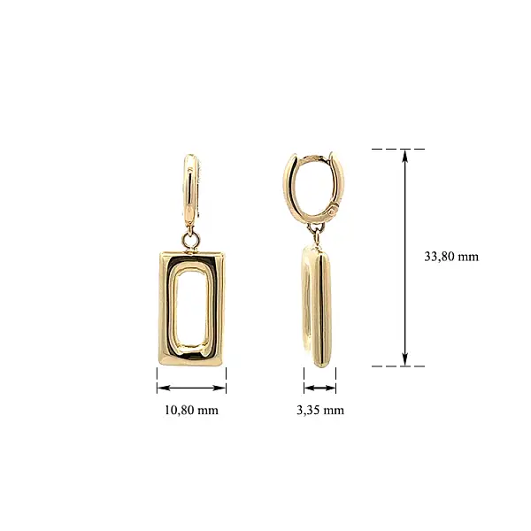 Vòng tai vàng đính đá lủng lẳng