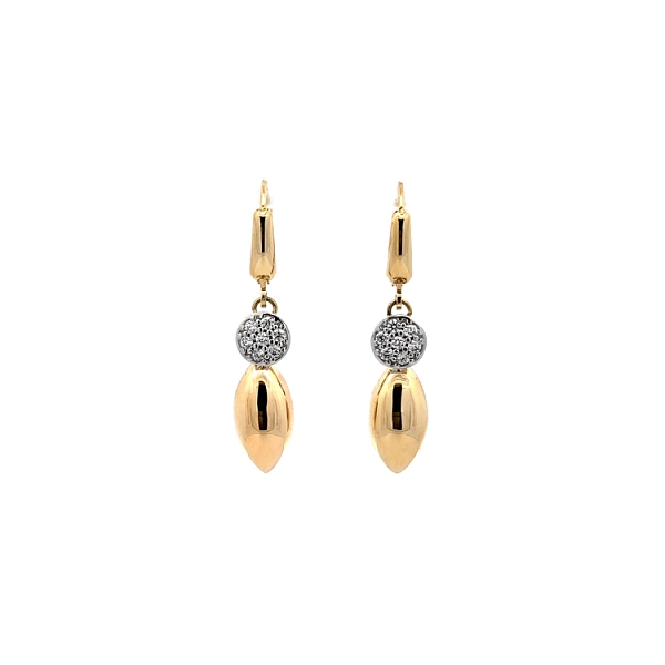 Vòng tai dạng chuỗi với đá zircon trong vàng