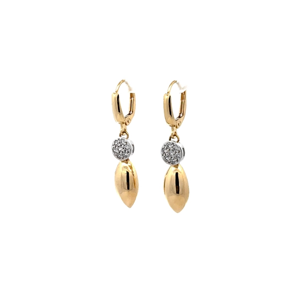 Vòng tai dạng chuỗi với đá zircon trong vàng