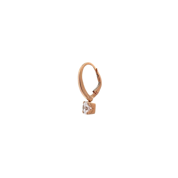 Khuyên tai với đá zircon màu hồng vàng