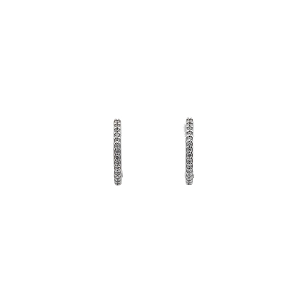 Vòng tai tròn với đá zircon trắng vàng