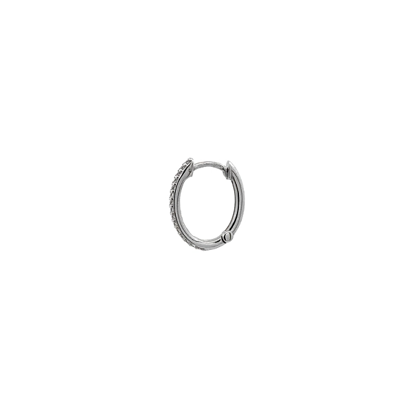 Vòng tai tròn với đá zircon trắng vàng