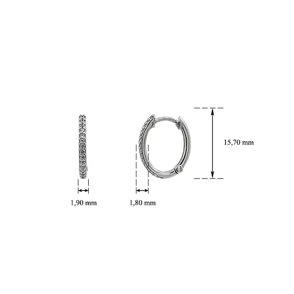 Vòng tai tròn với đá zircon trắng vàng