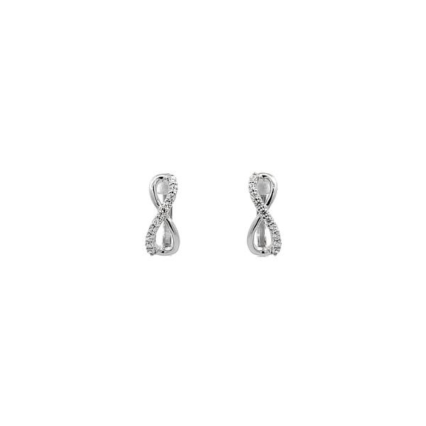 Vòng tai vàng trắng vô cực đính đá zirconia