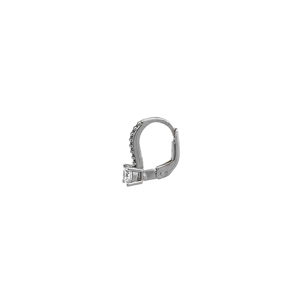 Khuyên tai bằng vàng trắng đính đá zircon trắng