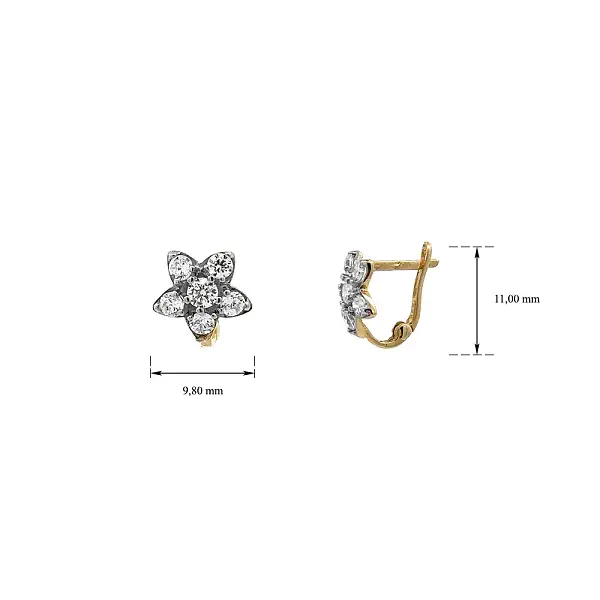 Vòng tai vàng đính đá zircon