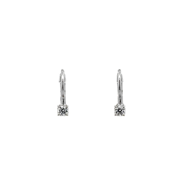 Khuyên tai bằng vàng trắng đính đá zircon trắng