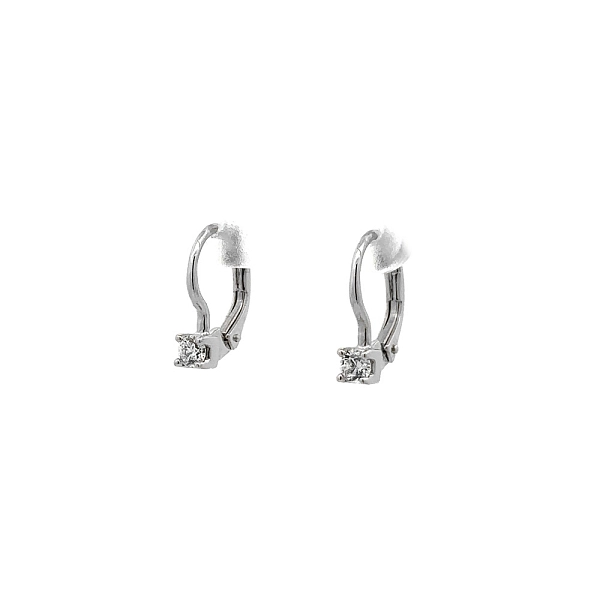 Khuyên tai bằng vàng trắng đính đá zircon trắng
