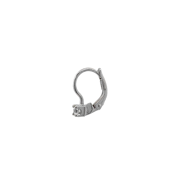 Khuyên tai bằng vàng trắng đính đá zircon trắng