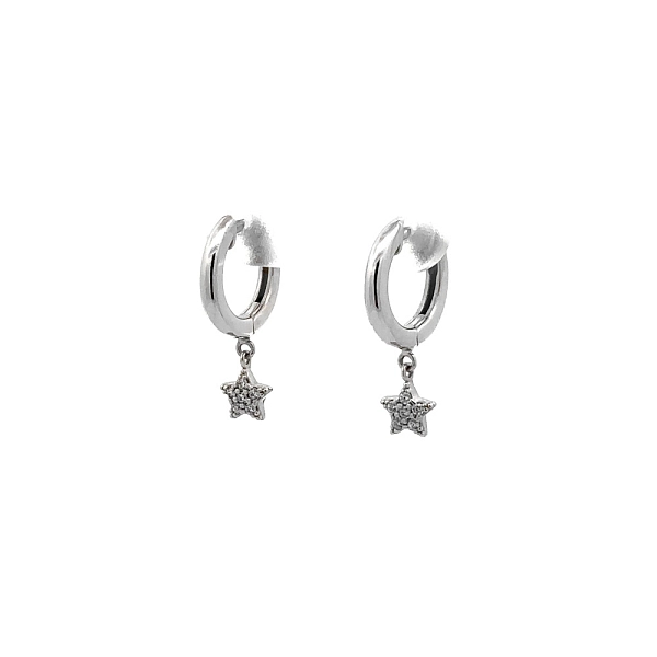 Vòng tai hình sao biển đính đá zircon trong vàng trắng