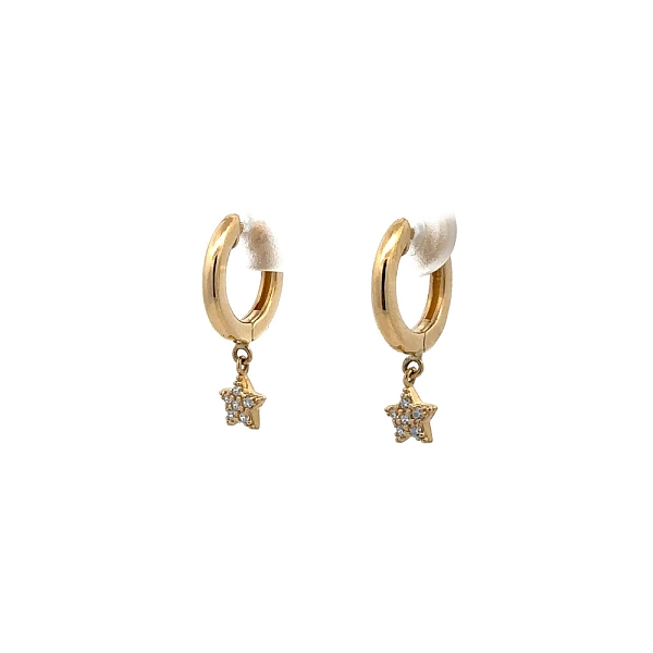 Vòng tai vàng hình sao biển đính đá zircon