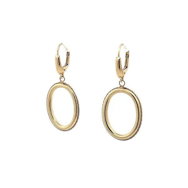 Vòng tai vàng đính đá lủng lẳng