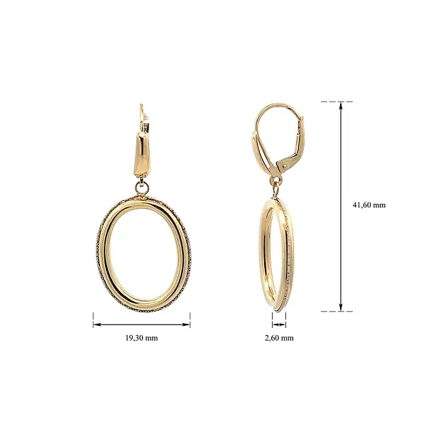 Vòng tai vàng đính đá lủng lẳng