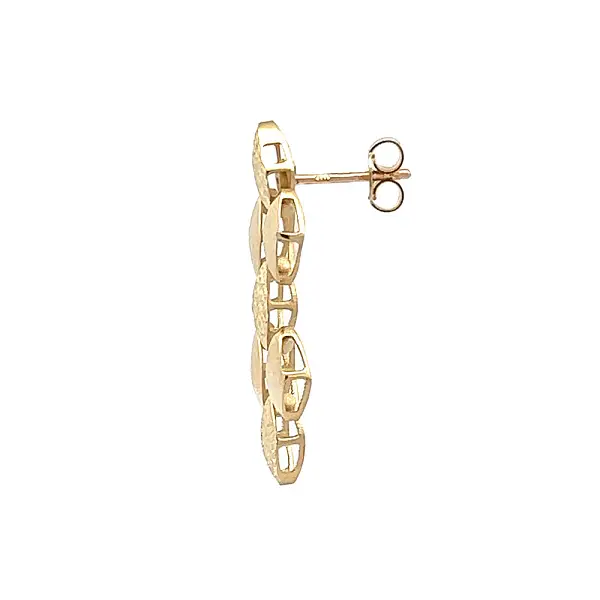 Vòng tai vàng đính đá lủng lẳng