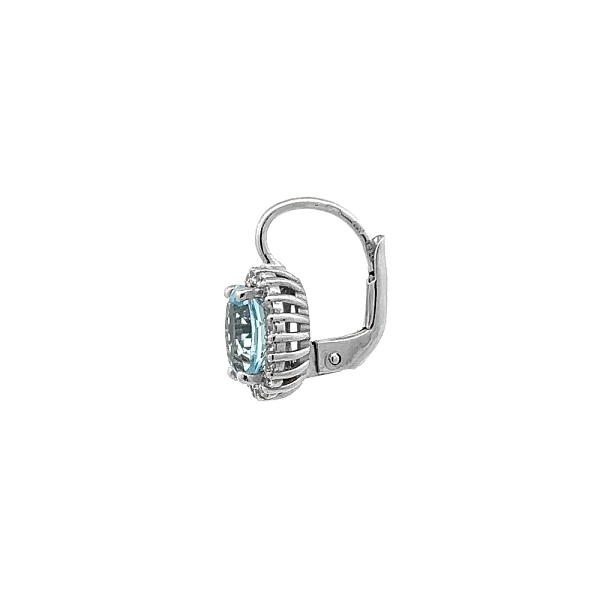 Vòng tai vàng trắng đính đá topaz