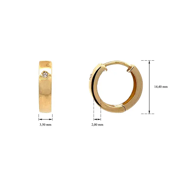 Vòng tai tròn vàng đính đá zircon