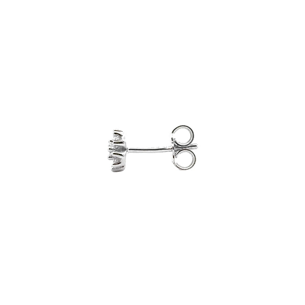 Khuyên tai bằng vàng trắng đính đá zircon trắng