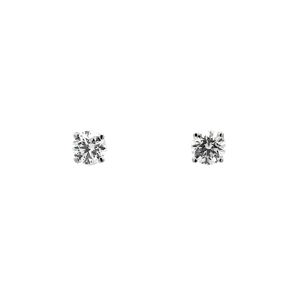 Khuyên tai bằng vàng trắng đính đá zircon trắng